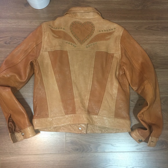 Gap Limited edition Brown Studded Leather Jacket - Picture 3 of 7